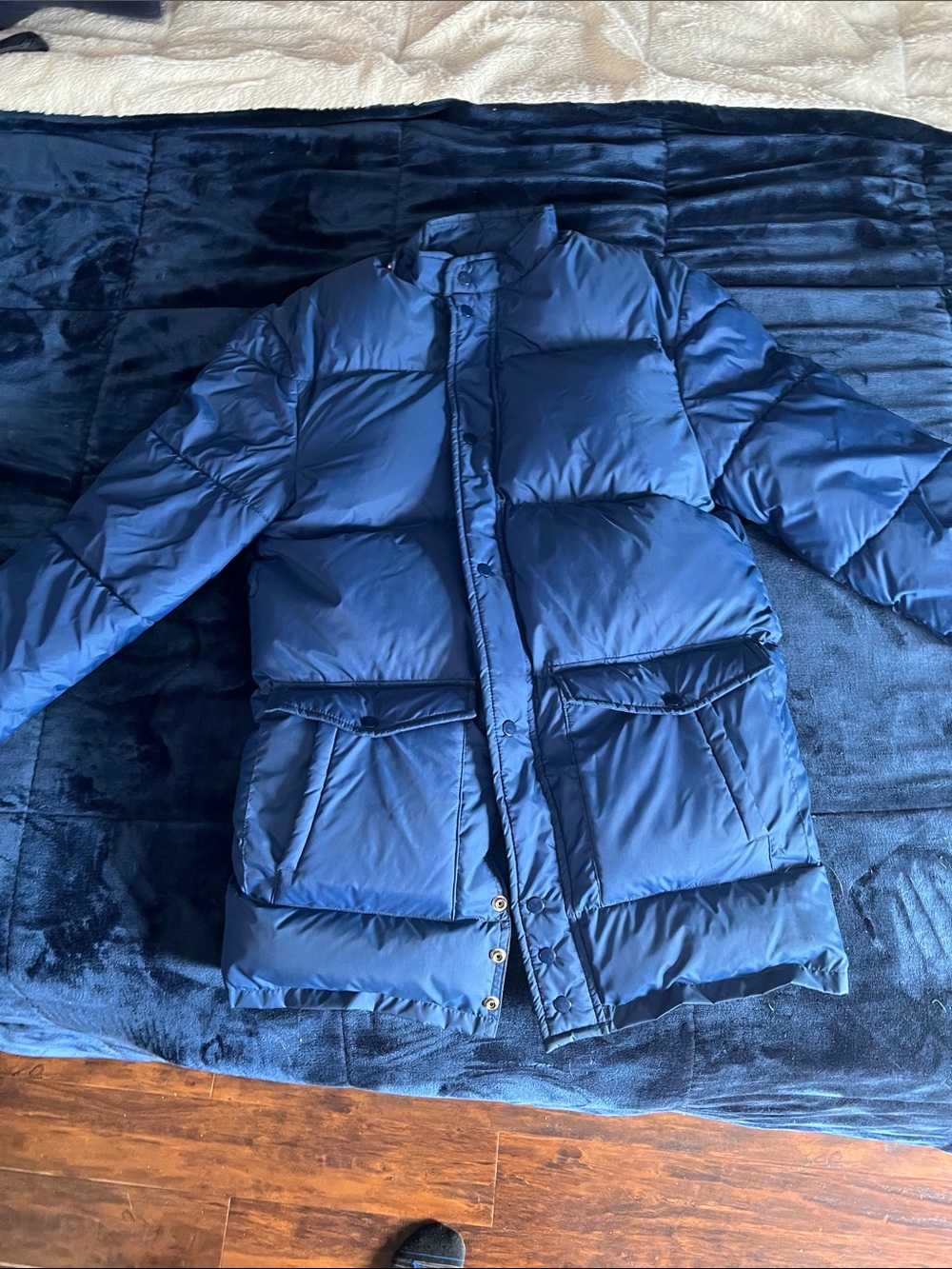 Canada North - Vintage Men's Navy Puffer Coat - Insulated Winter Jacket
